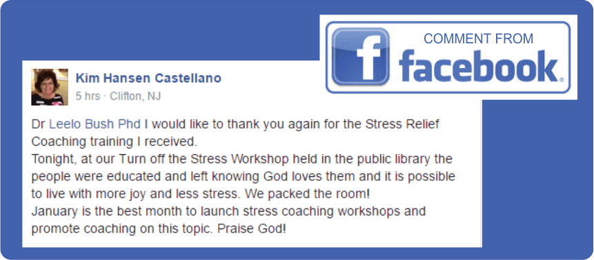 Stress Relief Comment from Facebook Jan 2017